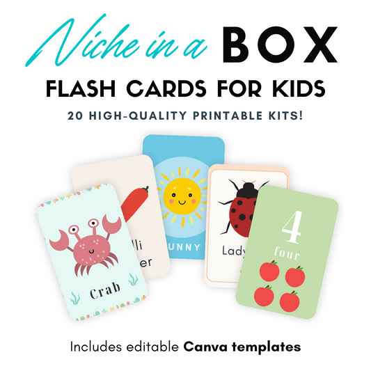 Une niche dans une boîte : cartes flash imprimables 