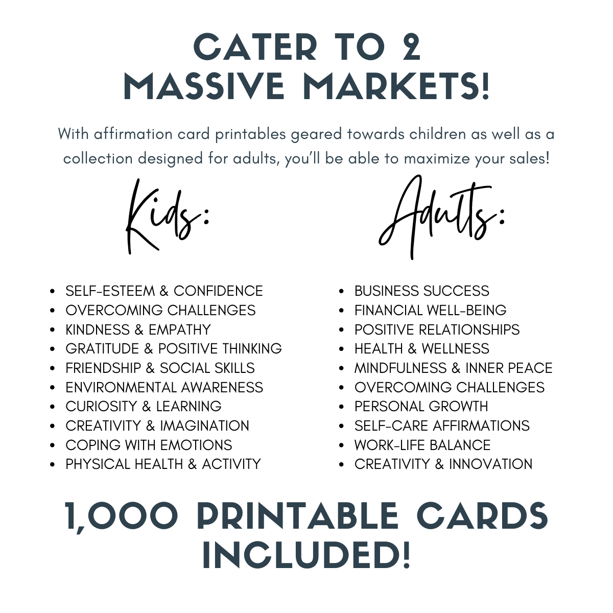 Business in a Box : cartes d'affirmation imprimables 